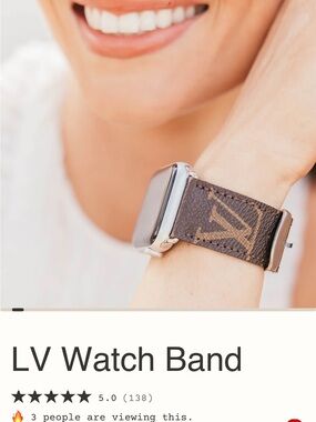 Louis Vuitton Brown Monogram Leather Smartwatch Band